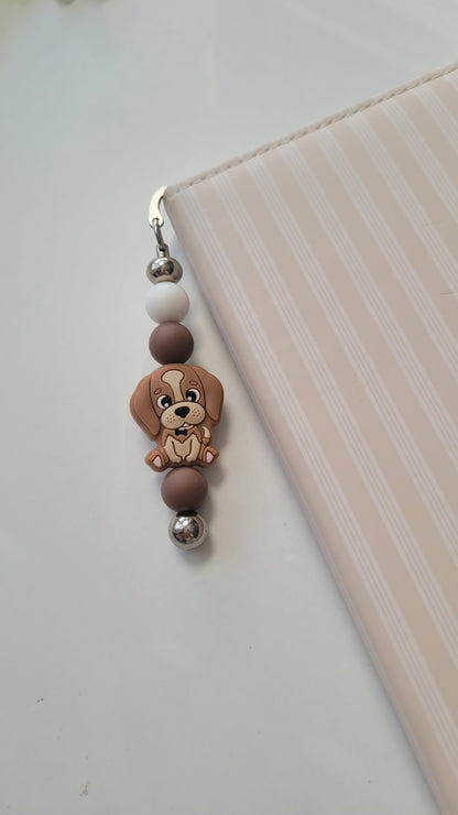 Lesezeichen Hund beige braun