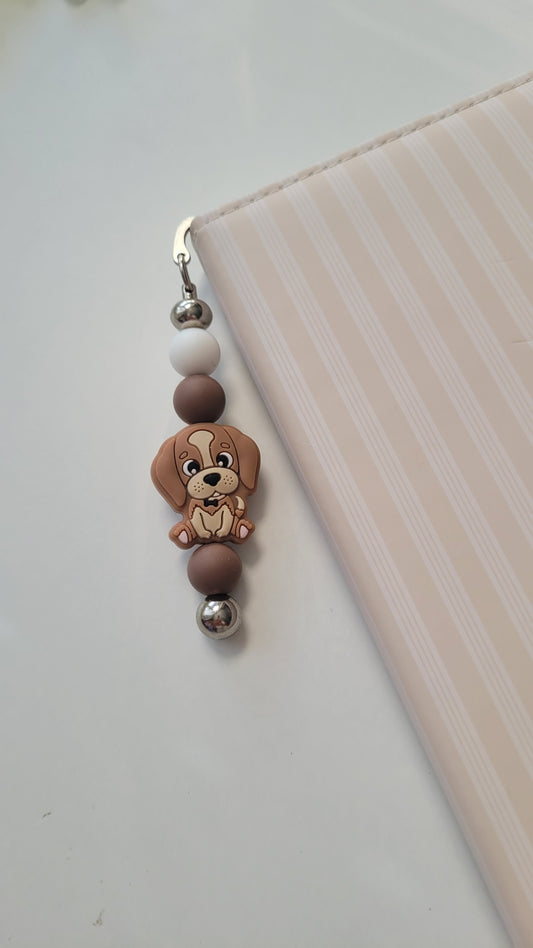 Lesezeichen Hund beige braun