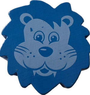 Löwe holz blau
