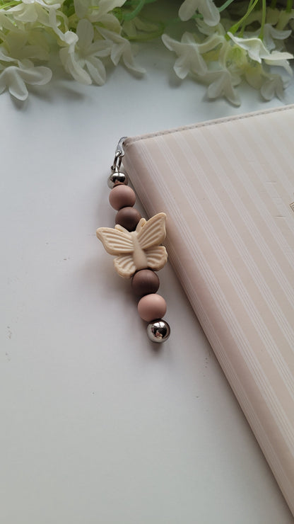Lesezeichen Schmetterling beige braun