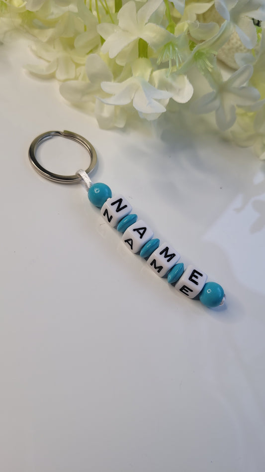 Schlüsselanhänger mit Namen türkis
