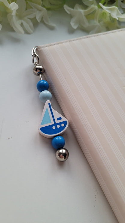 Lesezeichen Boot blau