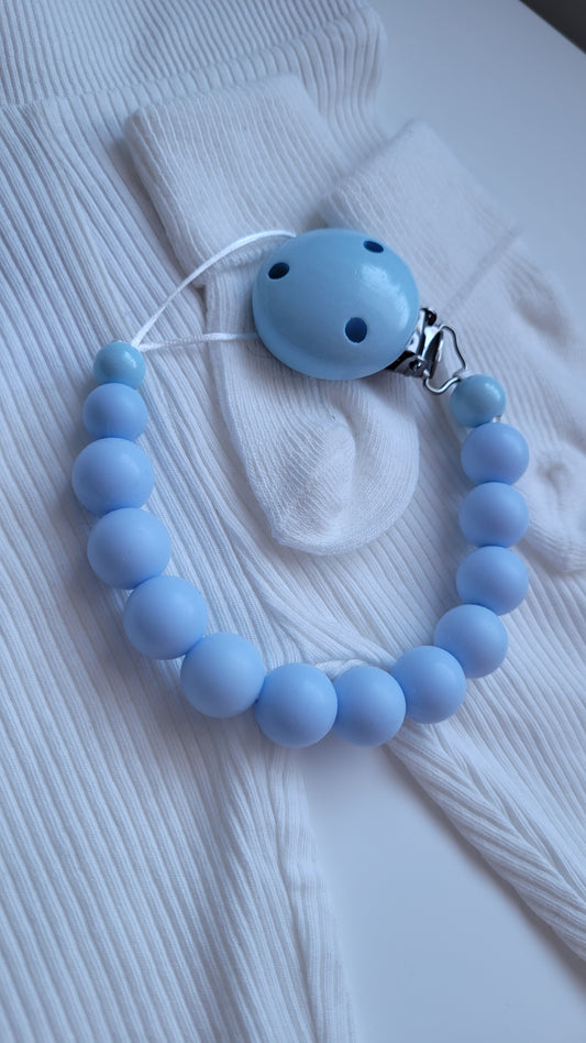 Schnullerkette Silikon babyblau