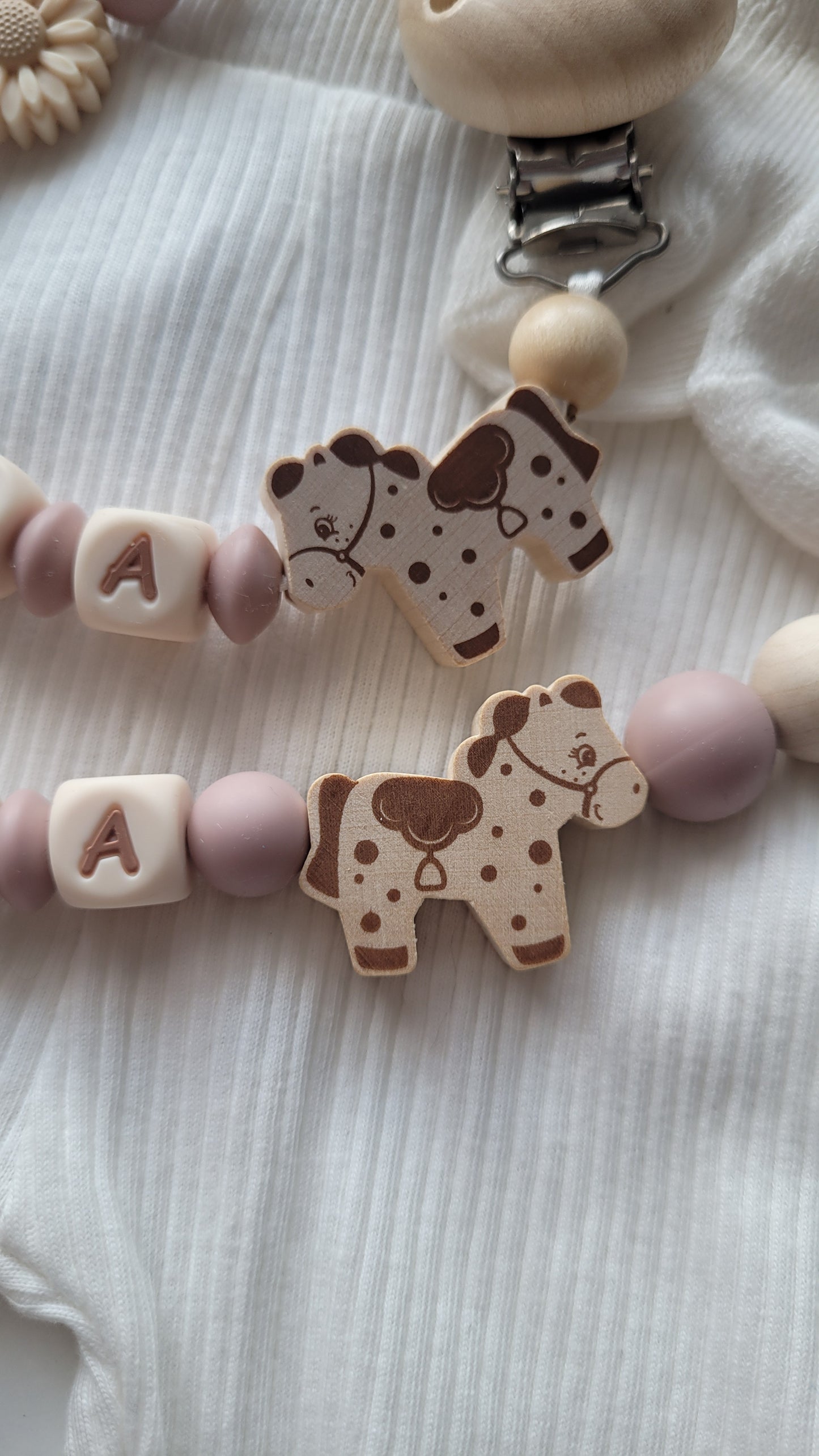 Kinderwagenkette & Schnullerkette Pferd