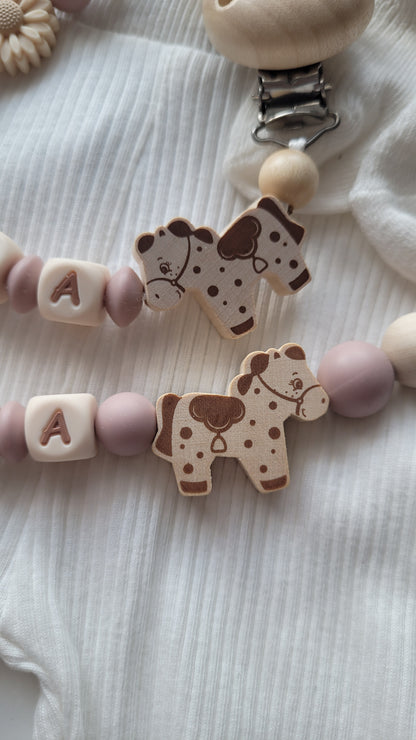 Kinderwagenkette & Schnullerkette Pferd