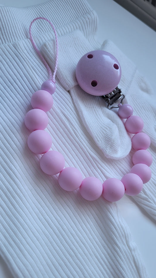 Schnullerkette Silikon babyrosa
