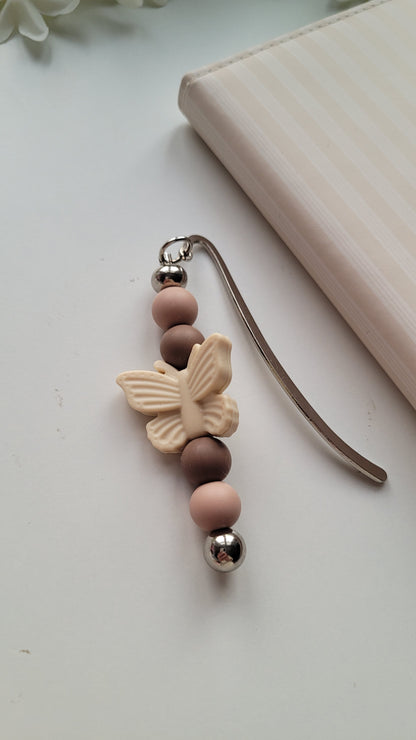 Lesezeichen Schmetterling beige braun