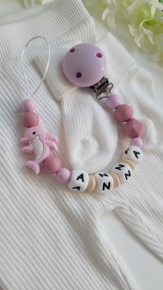 Schnullerkette Silikon babyrosa