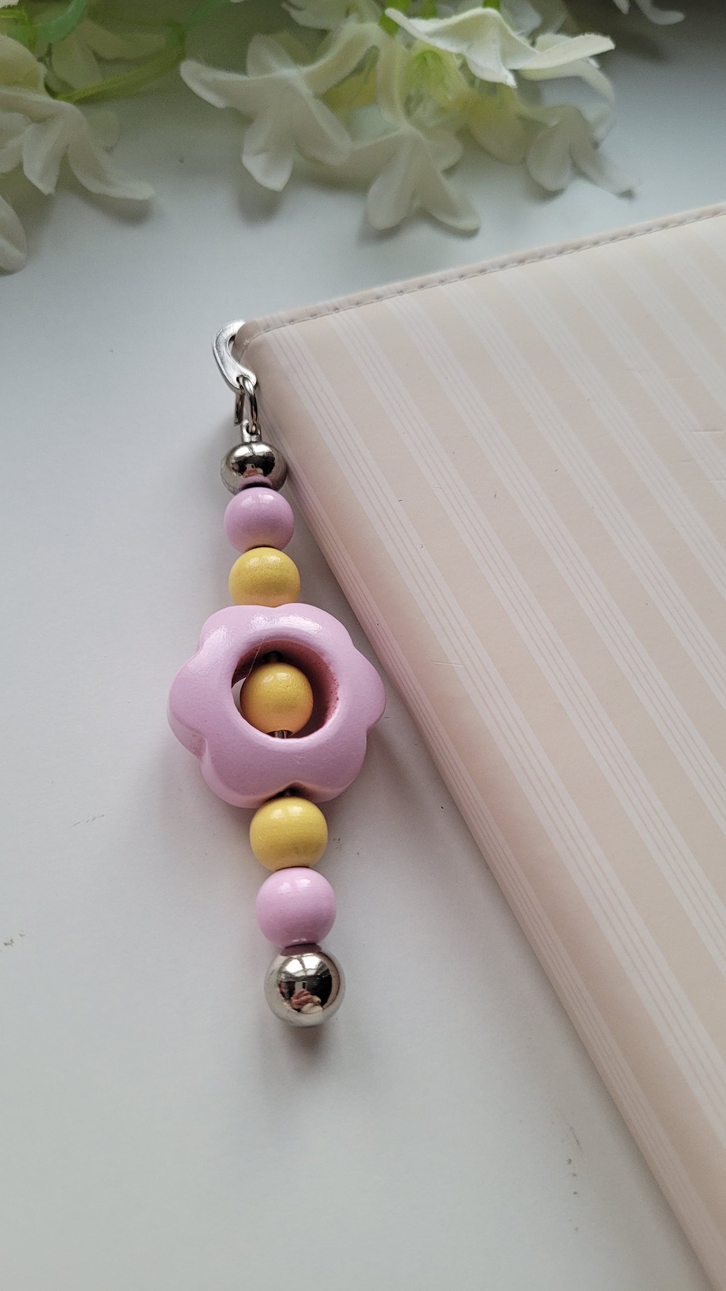 Lesezeichen Blümchen rosa gelb