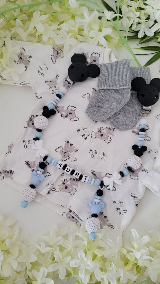 Kinderwagenkette *Micky * schwarz hellblau