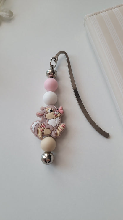Lesezeichen Hase peach beige weiss