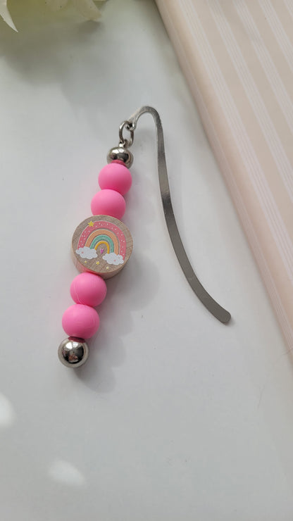 Lesezeichen Regenbogen pink