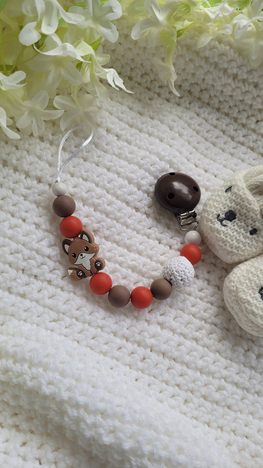 Schnullerkette Fuchs braun orange