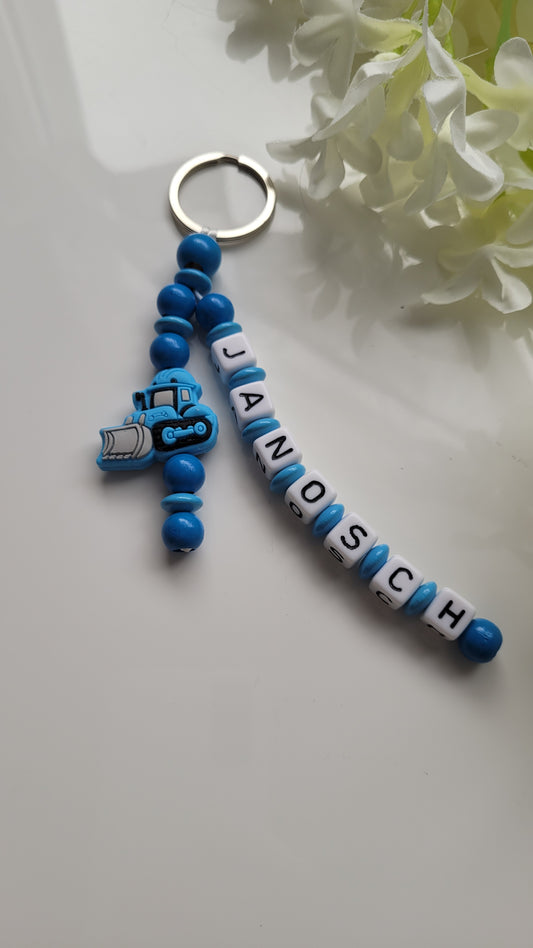 Schlüsselanhänger mit Namen blau Motivauswahl