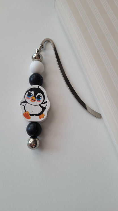 Lesezeichen Pinguin schwarz weiß