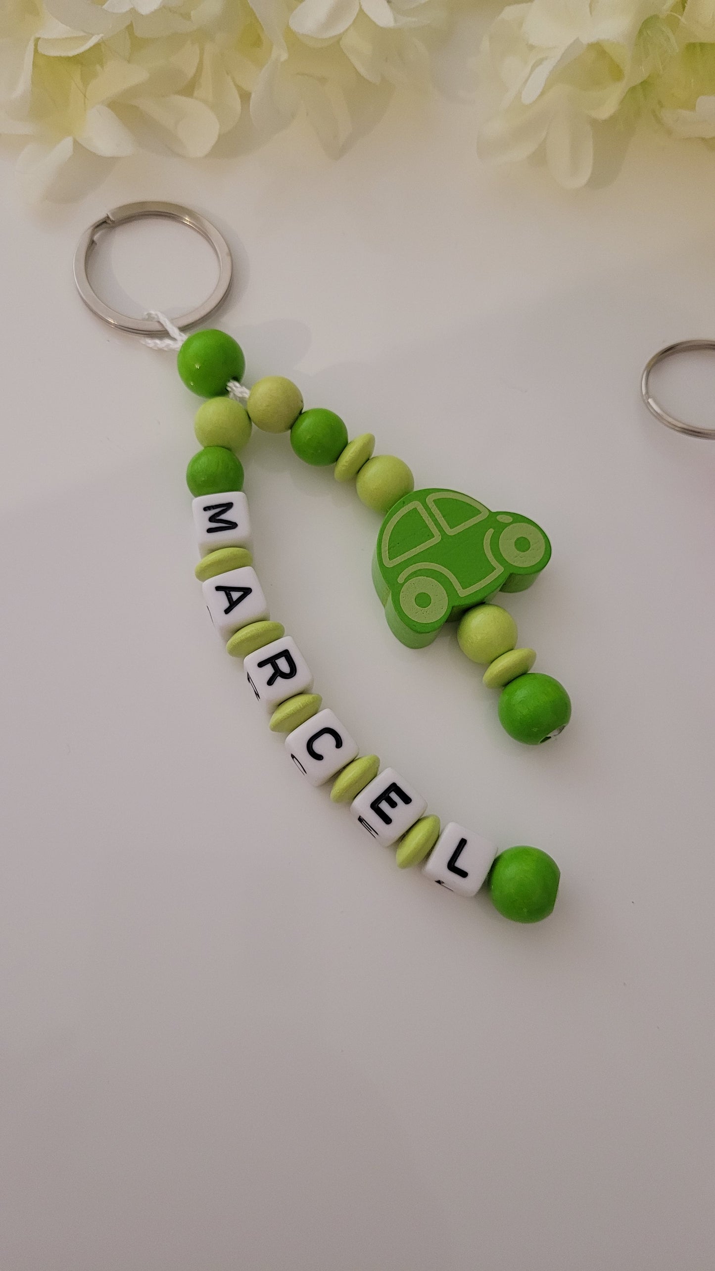 Schlüsselanhänger mit Namen Auto blau grün rosa Auswahl