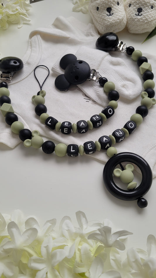 Kinderwagenkette & Schnullerkette mit Namen