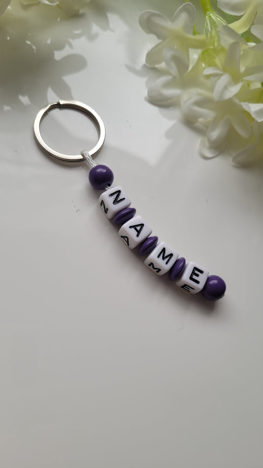 Schlüsselanhänger mit Namen lila