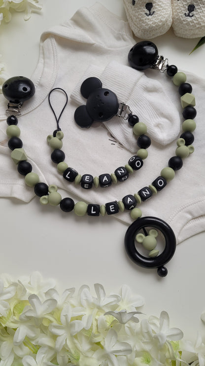 Kinderwagenkette & Schnullerkette mit Namen