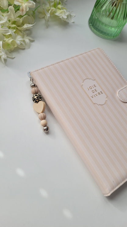 Lesezeichen Herz leo taupe Holz