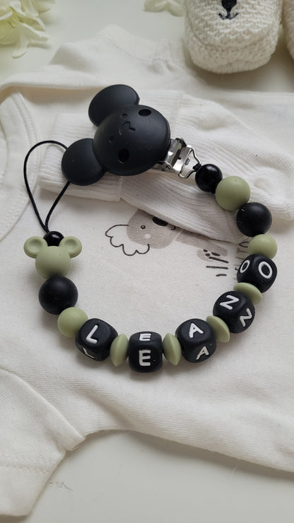 Kinderwagenkette & Schnullerkette mit Namen