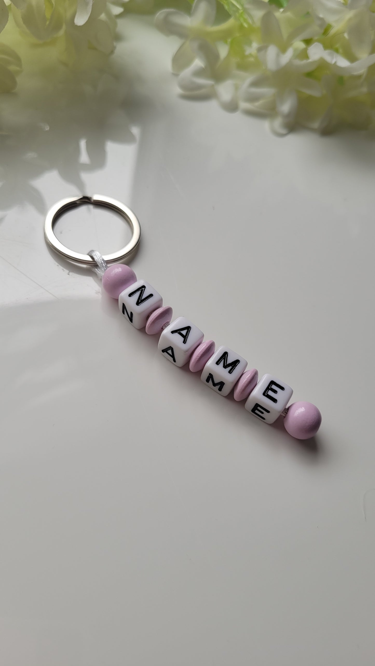 Schlüsselanhänger mit Namen rosa