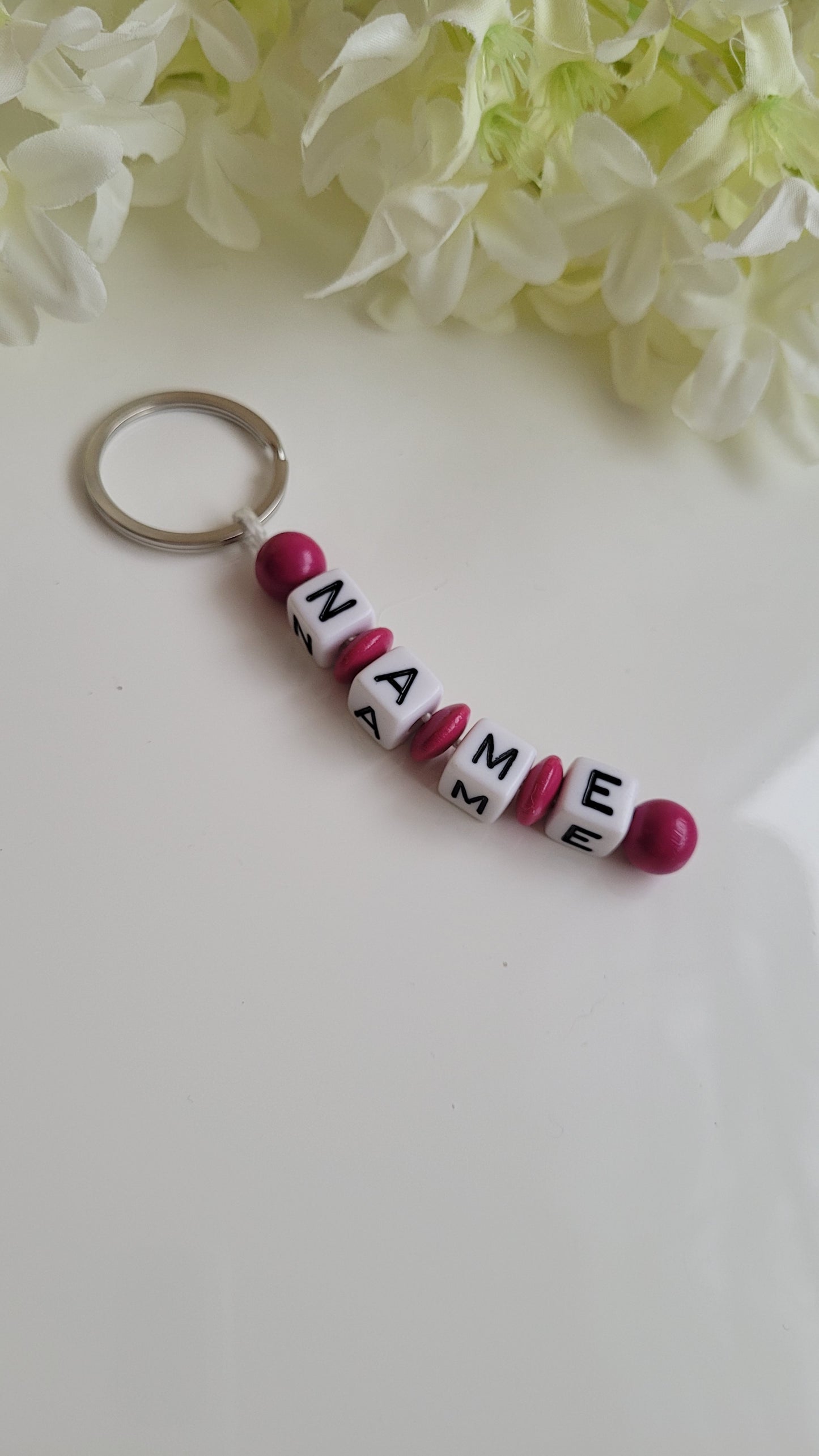 Schlüsselanhänger mit Namen pink