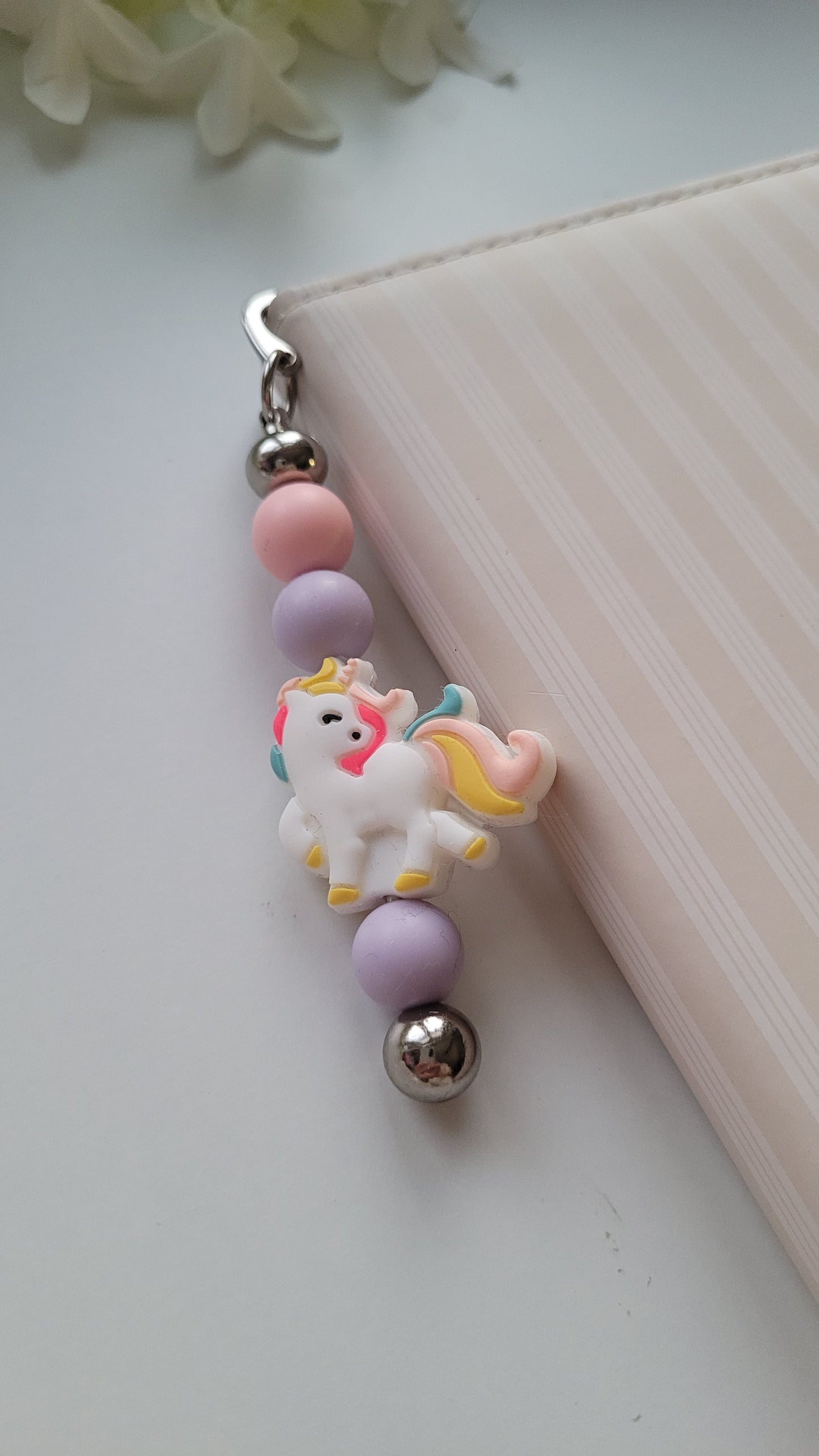 Lesezeichen Einhorn flieder peach
