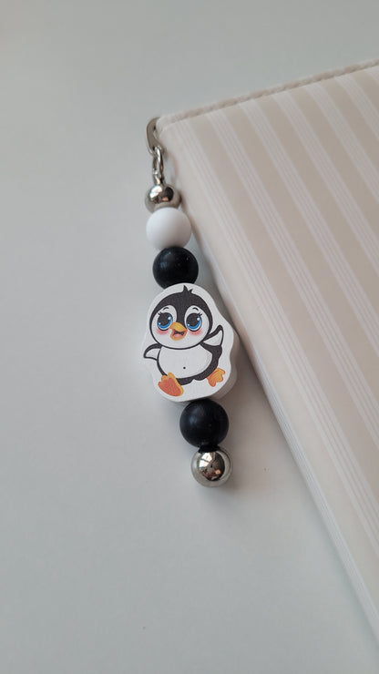 Lesezeichen Pinguin schwarz weiß