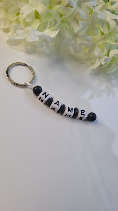 Schlüsselanhänger mit Namen dunkelgrau