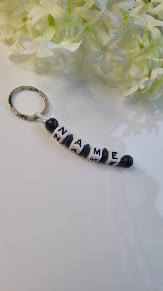 Schlüsselanhänger mit Namen dunkelgrau