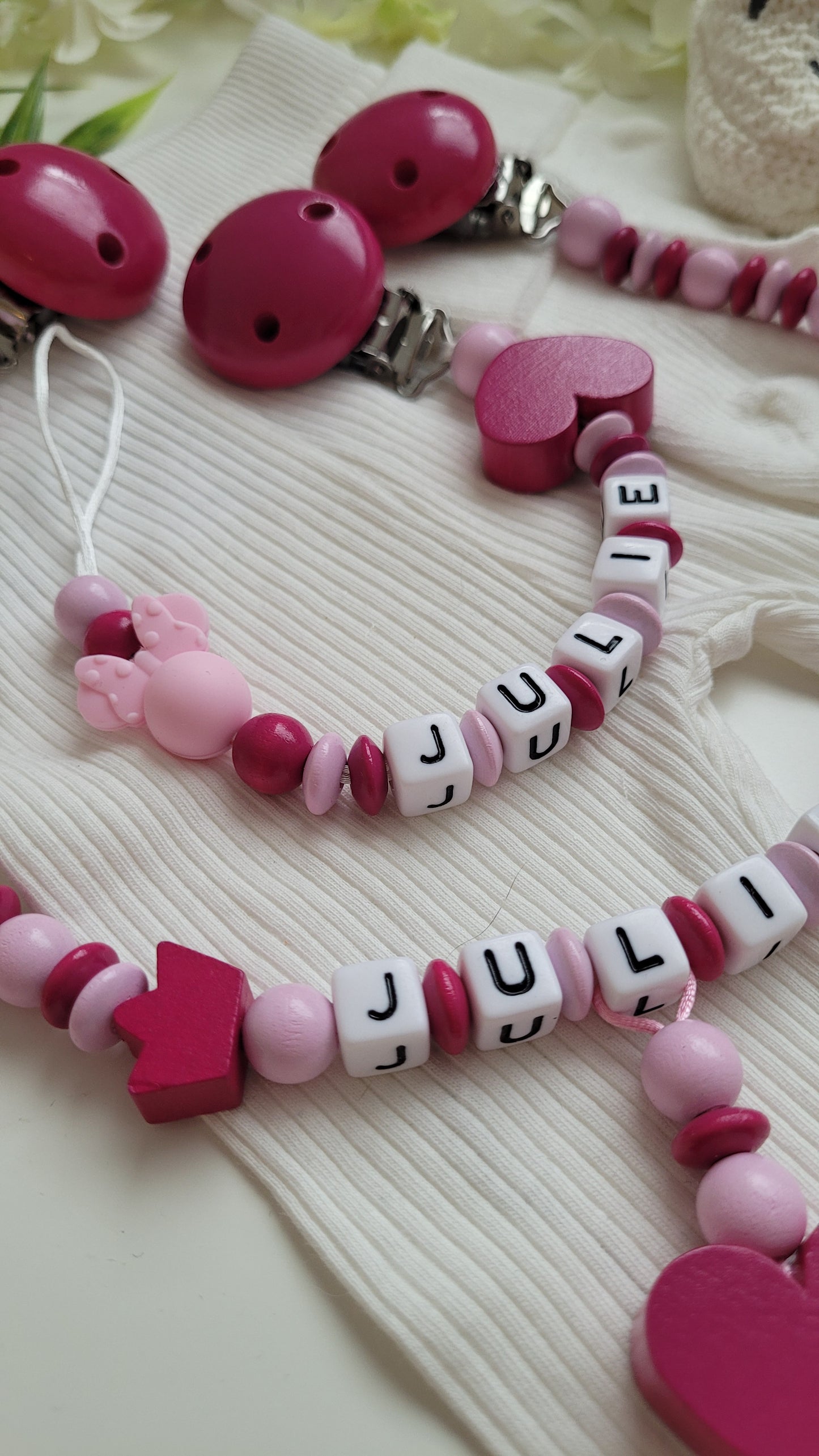 Kinderwagenkette & Schnullerkette Minnie pink