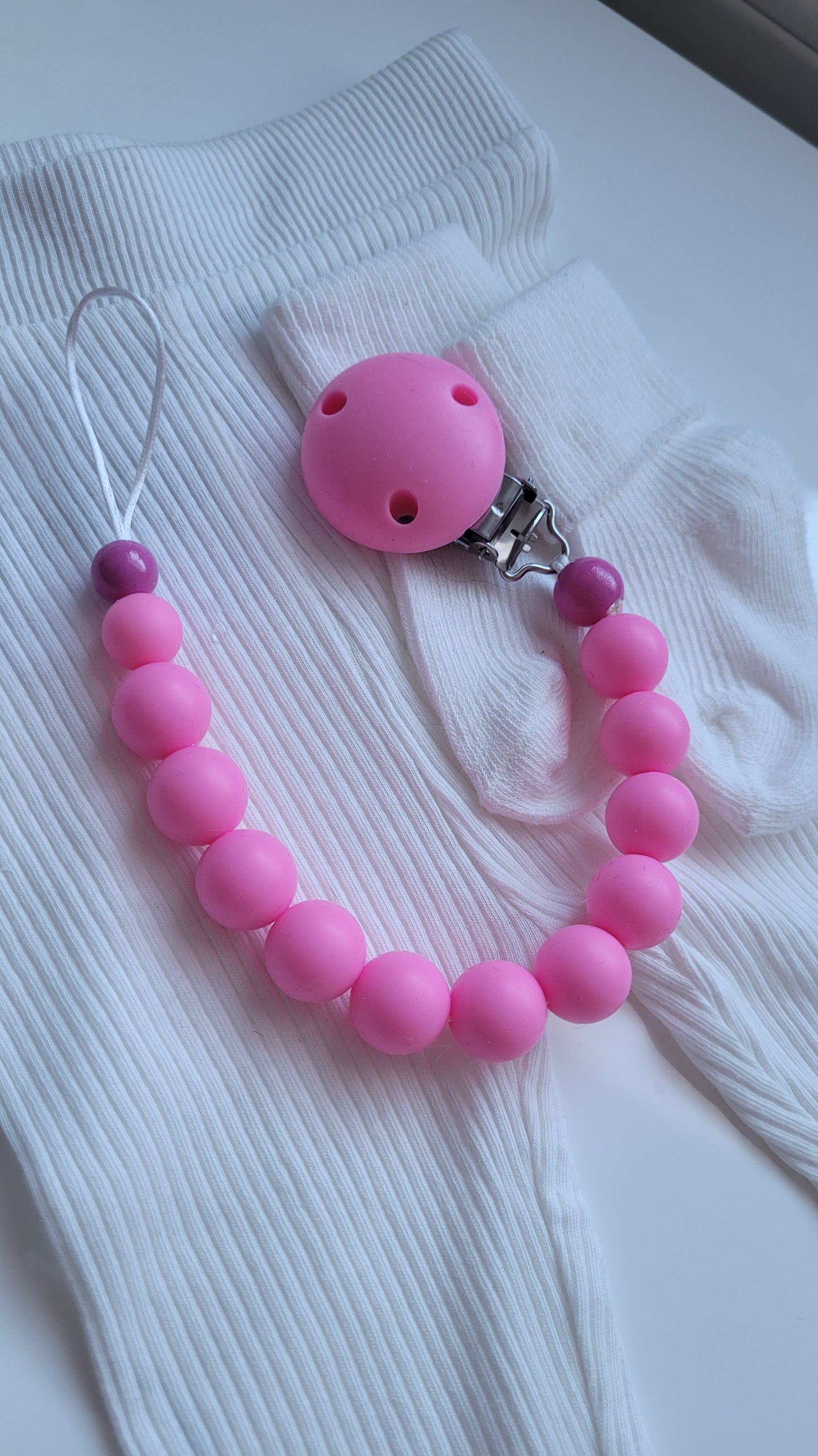 Schnullerkette Silikon pink