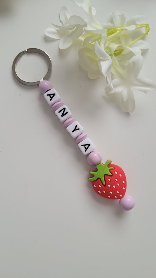 Schlüsselanhänger * Erdbeere * personalisierbar