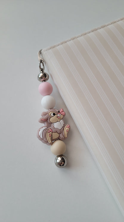 Lesezeichen Hase peach beige weiss