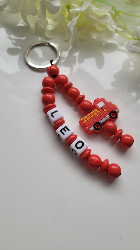 Schlüsselanhänger mit Namen holz rot Motivauswahl