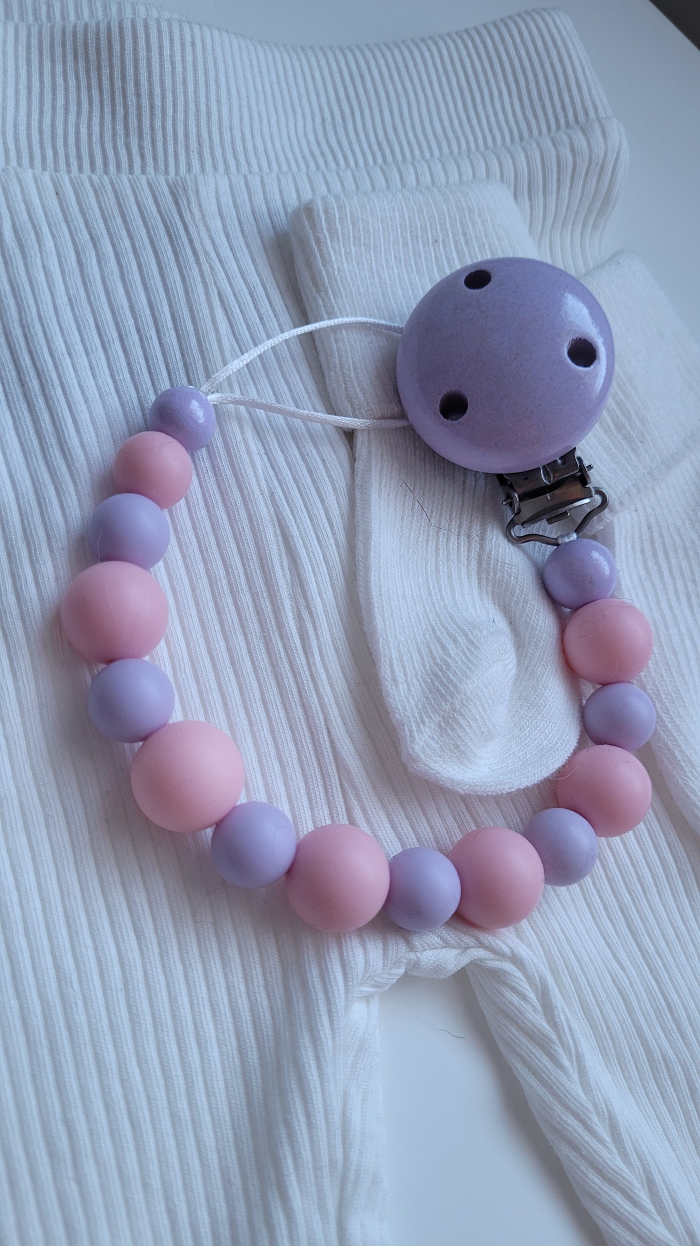 Schnullerkette Silikon flieder peach