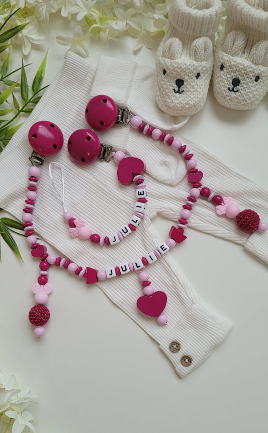 Kinderwagenkette & Schnullerkette Minnie pink