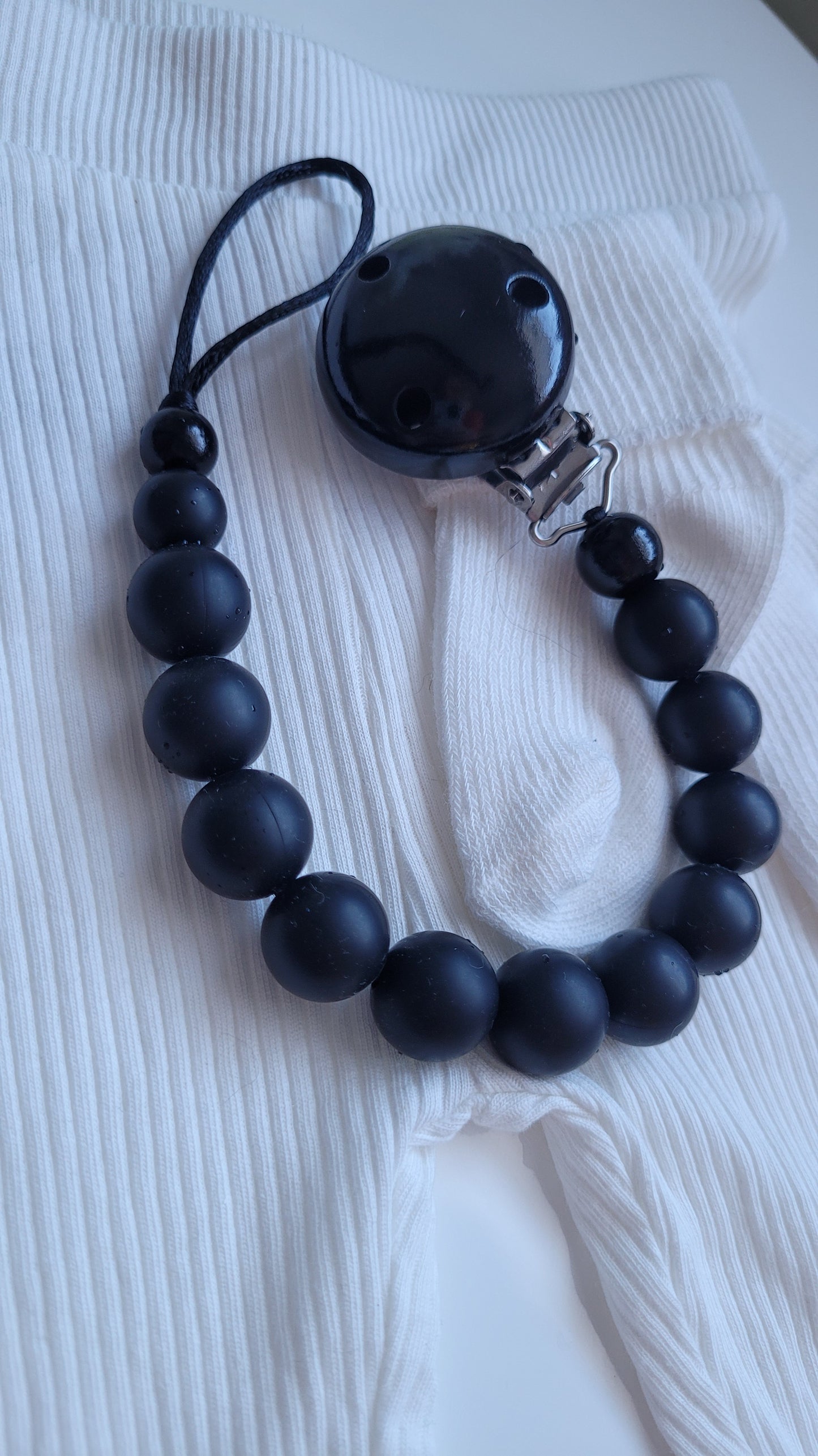 Schnullerkette Silikon schwarz
