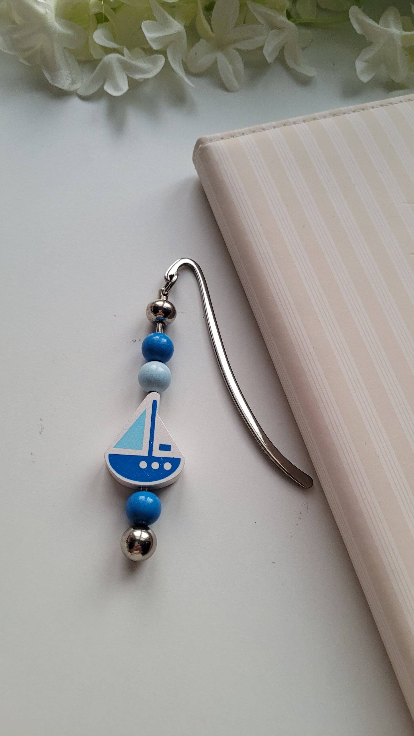 Lesezeichen Boot blau