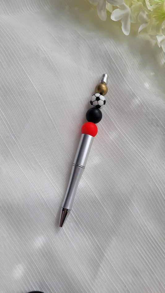 Kugelschreiber Fussball schwarz rot gold