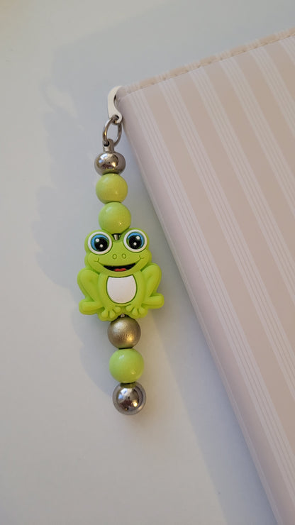 Lesezeichen Frosch grün gold