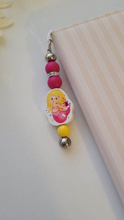 Lesezeichen Meerjungfrau pink glitzer