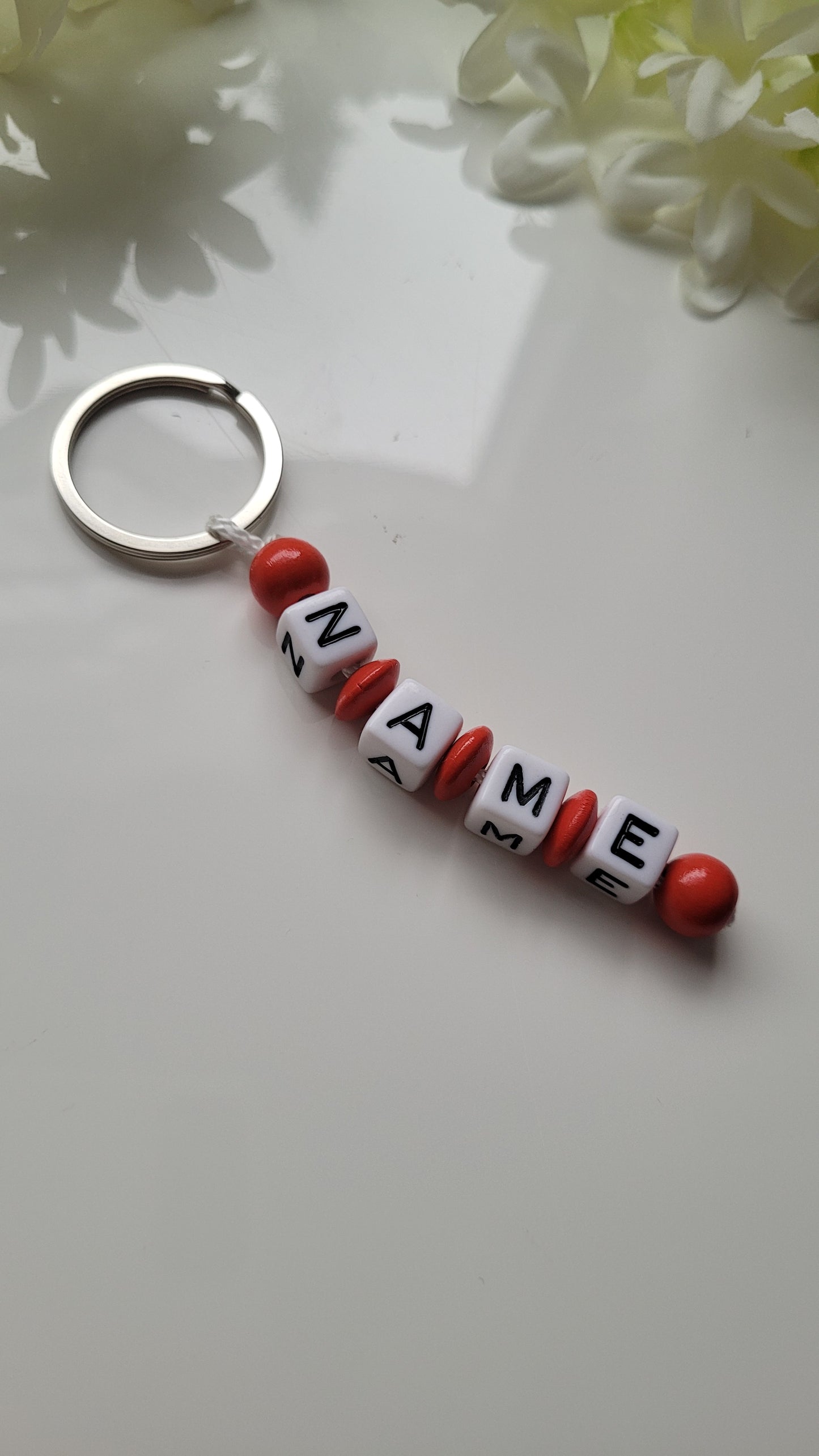 Schlüsselanhänger mit Namen rot